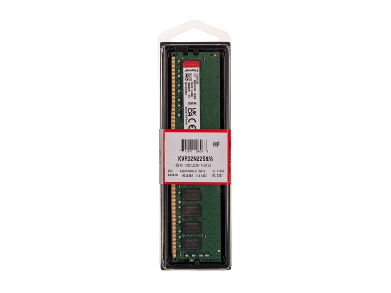 Kingston Technology ValueRAM KVR32N22S8/8 memory module 8 GB 1 x 8 GB DDR4 3200 MHz KVR32N22S8/8 – Kingston Оперативна памет