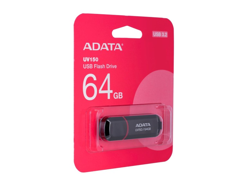 ADATA 64GB DashDrive UV150 USB flash drive USB Type-A 3.2 Gen 1 (3.1 Gen 1) Black AUV150-64G-RBK – ADATA USB памети