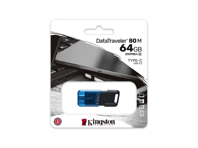 Kingston Technology DataTraveler 64GB 80 M 200MB/s USB-C 3.2 Gen 1 DT80M/64GB – Kingston USB памети