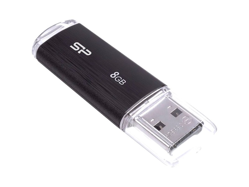 SILICON POWER Ultima U02 Pendrive USB flash drive 8 GB USB 2.0 (SP008GBUF2U02V1K) Black SP008GBUF2U02V1K – SILICON POWER USB памети