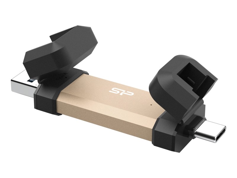 Silicon Power DS72 USB flash drive 1 TB USB Type-A / USB Type-C 3.2 Gen 2 (3.1 Gen 2) Gold SP001TBUC3S72VPG – SILICON POWER USB памети
