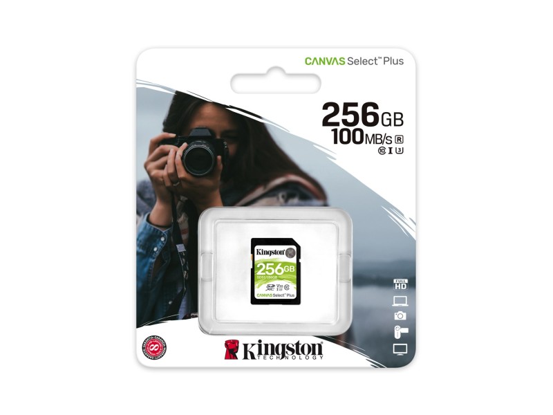 Kingston Technology 256GB SDXC Canvas Select Plus 100R C10 UHS-I U3 V30 SDS2/256GB – Kingston Карти памет