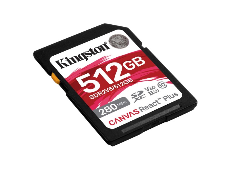 Kingston Technology 512GB Canvas React Plus SDXC UHS-II 280R/150W U3 V60 for Full HD/4K SDR2V6/512GB – Kingston Карти памет