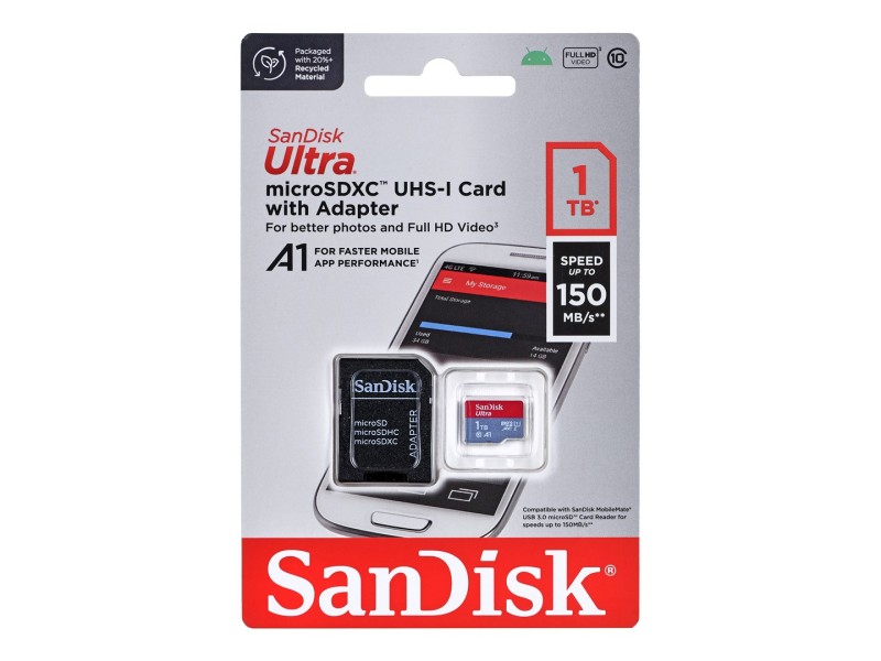 SanDisk Ultra 1 TB MicroSDXC UHS-I Class 10 SDSQUAC-1T00-GN6MA – SANDISK Карти памет
