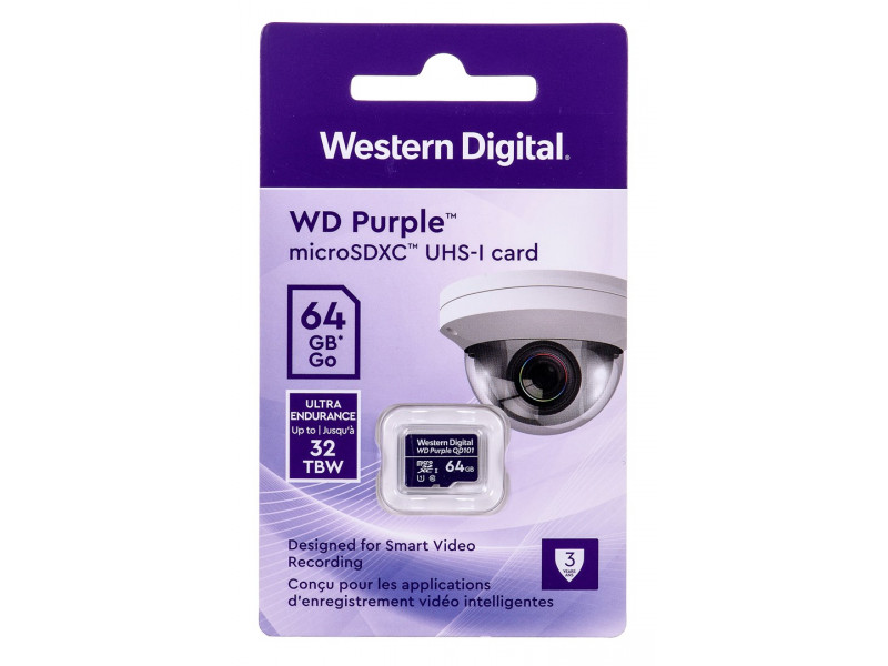 Western Digital WD Purple SC QD101 memory card 64 GB MicroSDXC Class 10 Western Digital WD Purple SC QD101 memory card 64 GB MicroSDXC Class 10