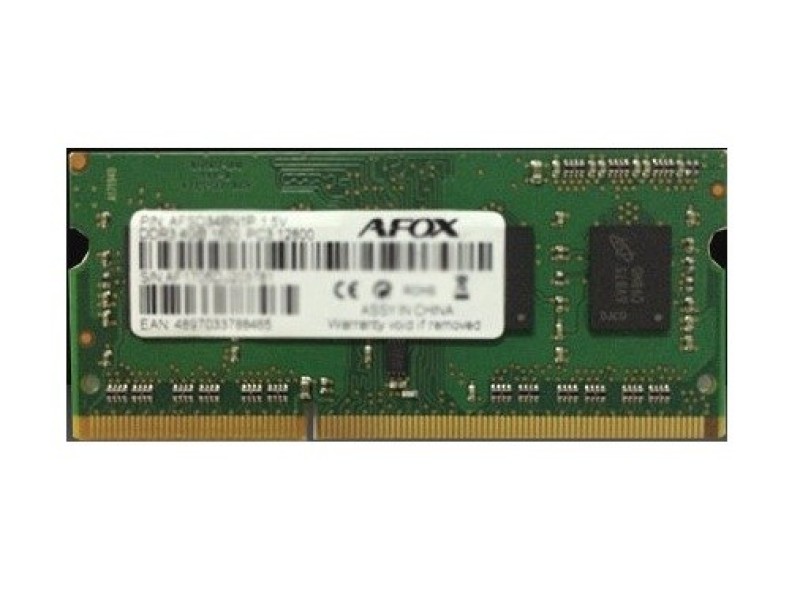 AFOX SO-DIMM DDR3 8GB memory module 1600 MHz AFSD38BK1P – AFOX Оперативна памет