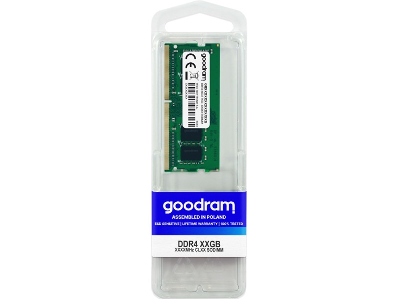 Goodram GR3200S464L22/16G memory module 16 GB 1 x 16 GB DDR4 3200 MHz GR3200S464L22/16G – GOODRAM Оперативна памет