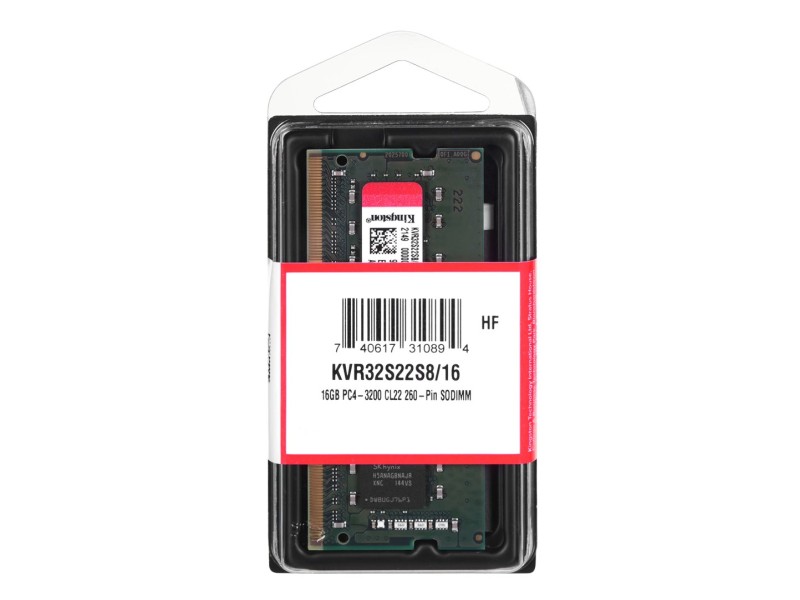 Kingston Technology KVR32S22S8/16 memory module 16 GB 1 x 16 GB DDR4 3200 MHz Kingston Technology KVR32S22S8/16 memory module 16 GB 1 x 16 GB DDR4 3200 MHz KVR32S22S8/16 – Kingston Оперативна памет