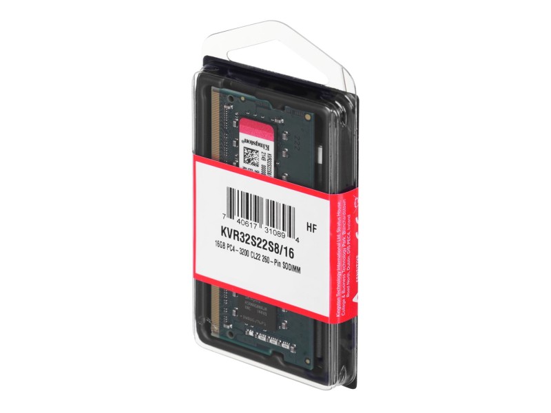 Kingston Technology KVR32S22S8/16 memory module 16 GB 1 x 16 GB DDR4 3200 MHz Kingston Technology KVR32S22S8/16 memory module 16 GB 1 x 16 GB DDR4 3200 MHz KVR32S22S8/16 – Kingston Оперативна памет