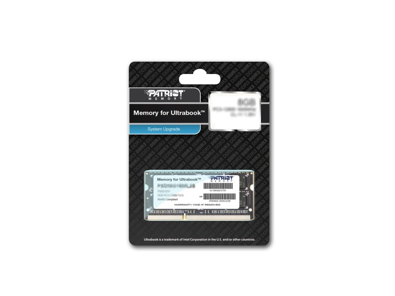 Patriot Memory 8GB DDR3 PC3-12800 (1600MHz) SODIMM memory module 1 x 8 GB Patriot Memory 8GB DDR3 PC3-12800 (1600MHz) SODIMM memory module 1 x 8 GB PSD38G1600L2S – Patriot Оперативна памет