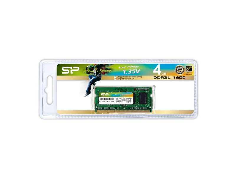 Silicon Power SP004GLSTU160N02 memory module 4 GB 1 x 4 GB DDR3L 1600 MHz SP004GLSTU160N02 – SILICON POWER Оперативна памет