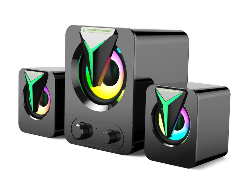 Esperanza EGS107 Speakers 2.1 USB LED 5 W Black EGS107 – Esperanza Тонколони