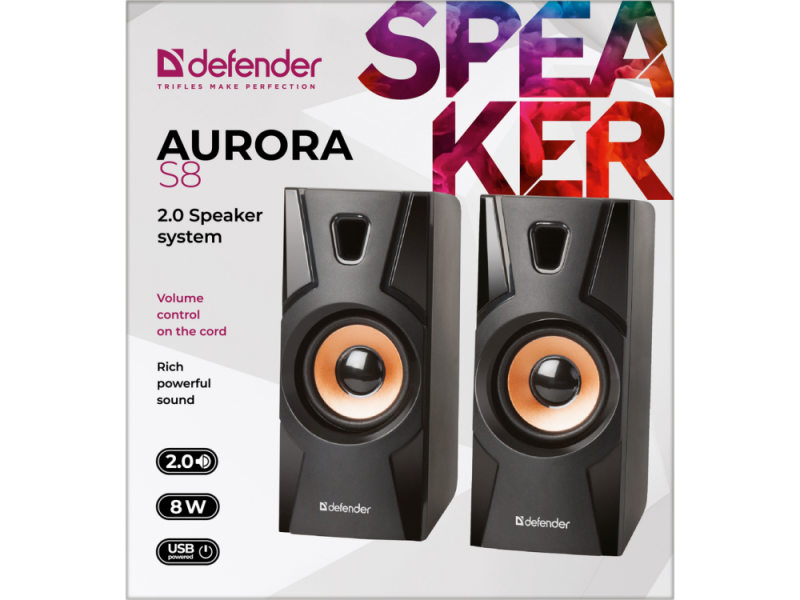 SPEAKERS DEFENDER AURORA S8 2.0 8W USB 65408 – Defender Тонколони