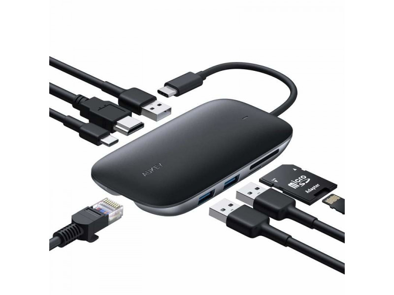 AUKEY CB-C71 interface hub 5000 Mbit/s Black AUKEY CB-C71 interface hub 5000 Mbit/s Black