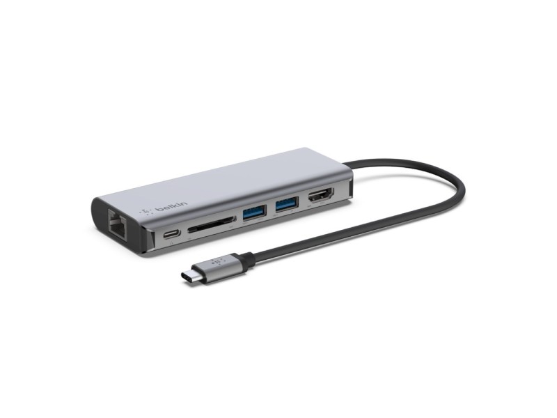 Belkin AVC008BTSGY laptop dock/port replicator USB 3.2 Gen 1 (3.1 Gen 1) Type-C Black, Grey AVC008BTSGY – Belkin USB Хъбове