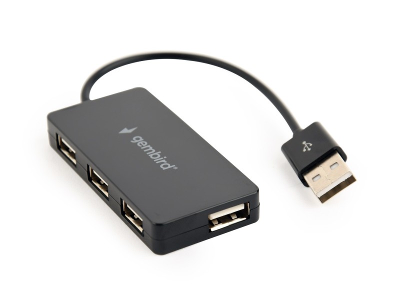 Gembird UHB-U2P4-04 interface hub USB 2.0 480 Mbit/s Black UHB-U2P4-04 – GEMBIRD USB Хъбове
