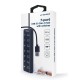 Gembird UHB-U3P7P-01  7-port USB 3.1 (Gen 1) hub with switches, black UHB-U3P7P-01 – GEMBIRD USB Хъбове