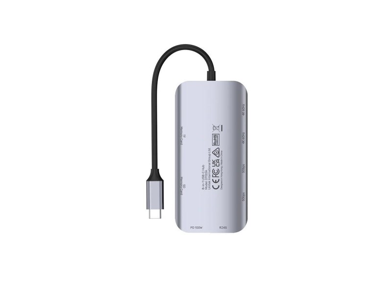 UNITEK ACTIVE HUB USB-C 2X HDMI 4K, RJ45, PD 100W D1122A01 – UNITEK USB Хъбове