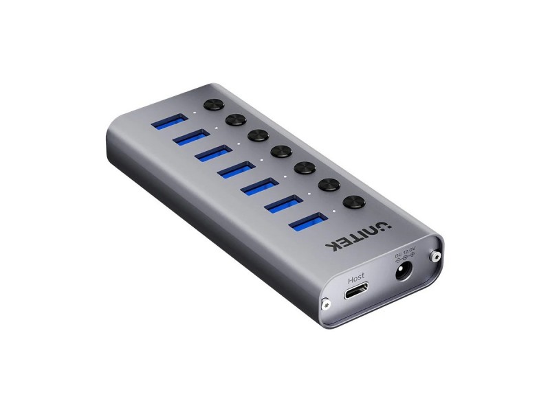 USB-A 3.0 5 Gbps hub with 7-in-1 switch Unitek H1314A01-EU H1314A01-EU – UNITEK USB Хъбове