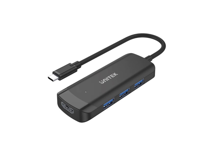 Unitek H1110B active hub USB-C, 3 X USB-A 3.1, HDMI 4K30HZ H1110B – UNITEK USB Хъбове