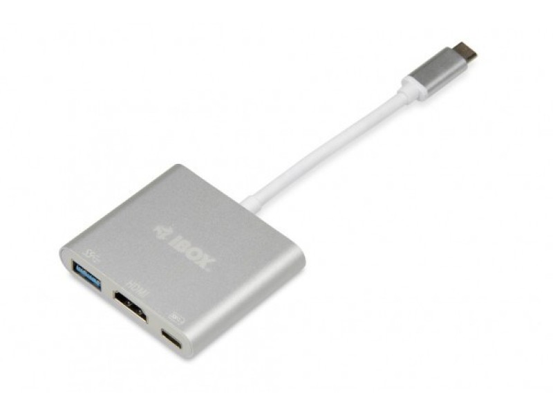 iBox IUH3CFT1 notebook dock/port replicator USB 3.2 Gen 1 (3.1 Gen 1) Type-C Silver IUH3CFT1 – IBOX USB Хъбове