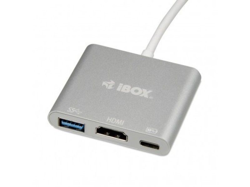 iBox IUH3CFT1 notebook dock/port replicator USB 3.2 Gen 1 (3.1 Gen 1) Type-C Silver IUH3CFT1 – IBOX USB Хъбове