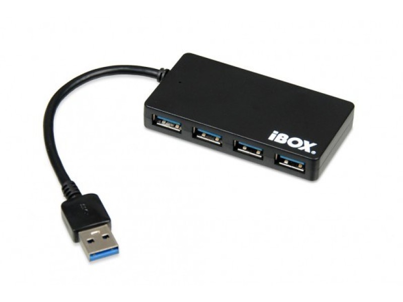 iBox IUH3F56 interface hub USB 3.2 Gen 1 (3.1 Gen 1) Type-A 5000 Mbit/s Black IUH3F56 – IBOX USB Хъбове