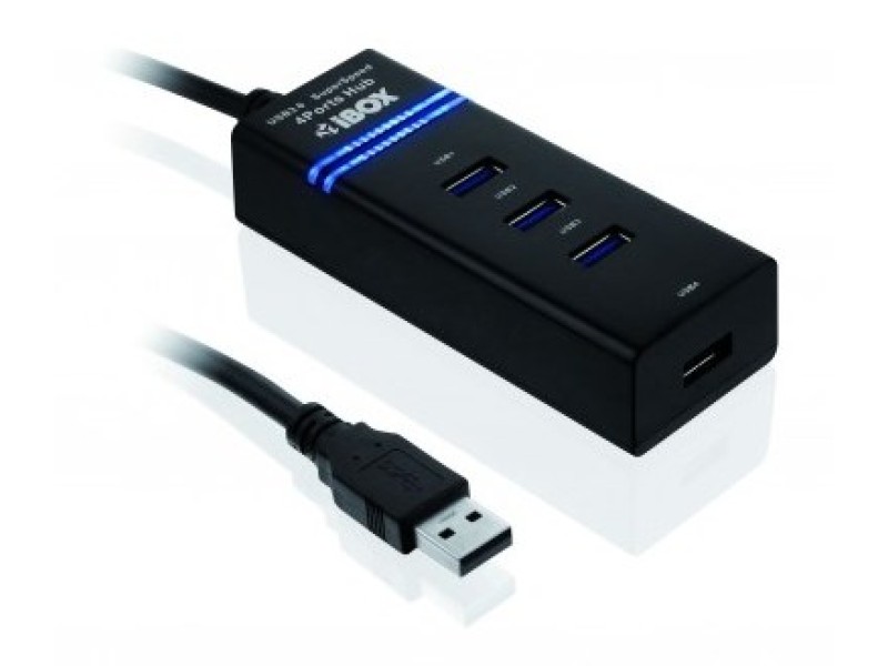 iBox IUH3FB interface hub 5000 Mbit/s Black IUH3FB – IBOX USB Хъбове