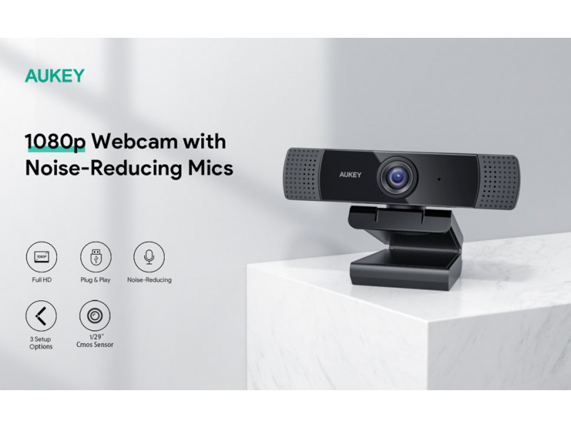 AUKEY PC-LM1E webcam 2 MP 1920 x 1080 pixels USB Black AUKEY PC-LM1E webcam 2 MP 1920 x 1080 pixels USB Black