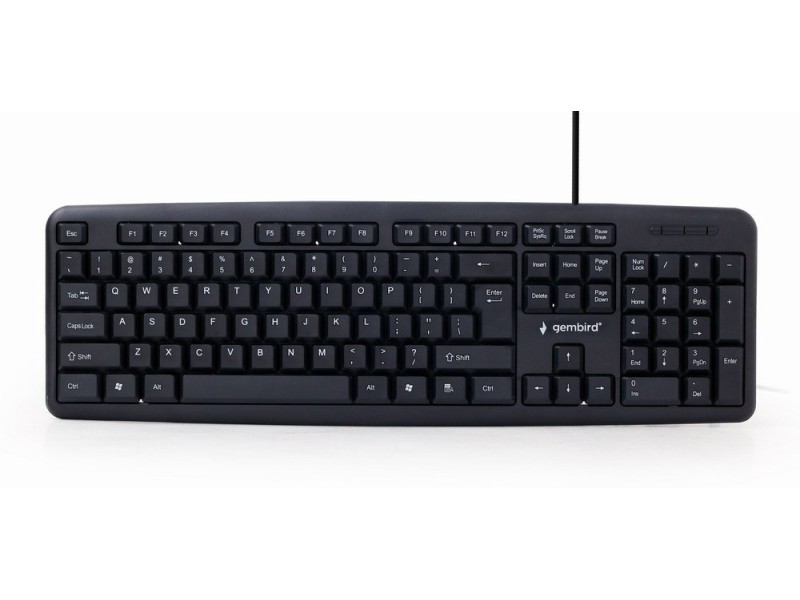 Gembird KB-U-103-RU keyboard Office USB QWERTY English, Russian Black KB-U-103-RU – GEMBIRD Геймърски клавиатури