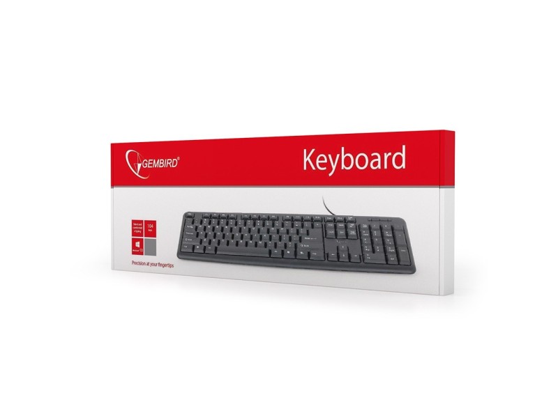 Gembird KB-U-103-RU keyboard Office USB QWERTY English, Russian Black KB-U-103-RU – GEMBIRD Геймърски клавиатури