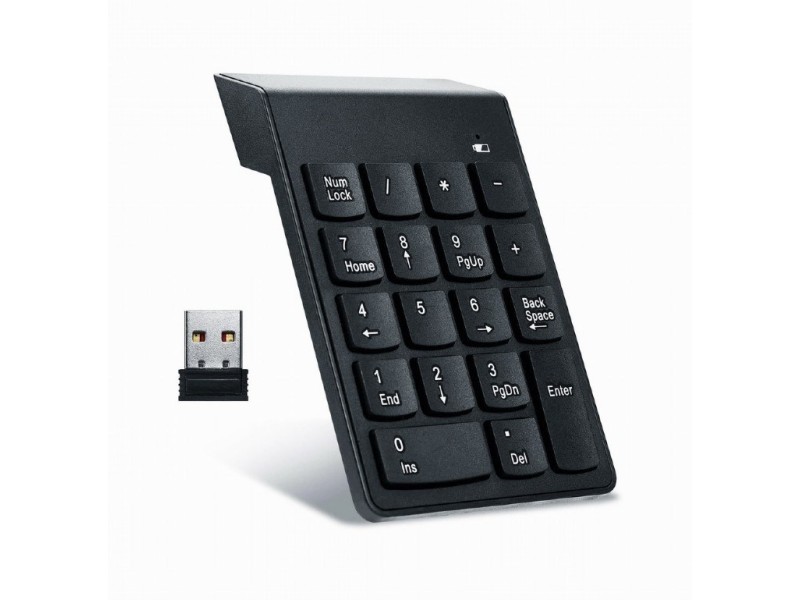 Gembird KPD-W-02 numeric keypad Notebook/PC Bluetooth Black KPD-W-02 – GEMBIRD Геймърски клавиатури