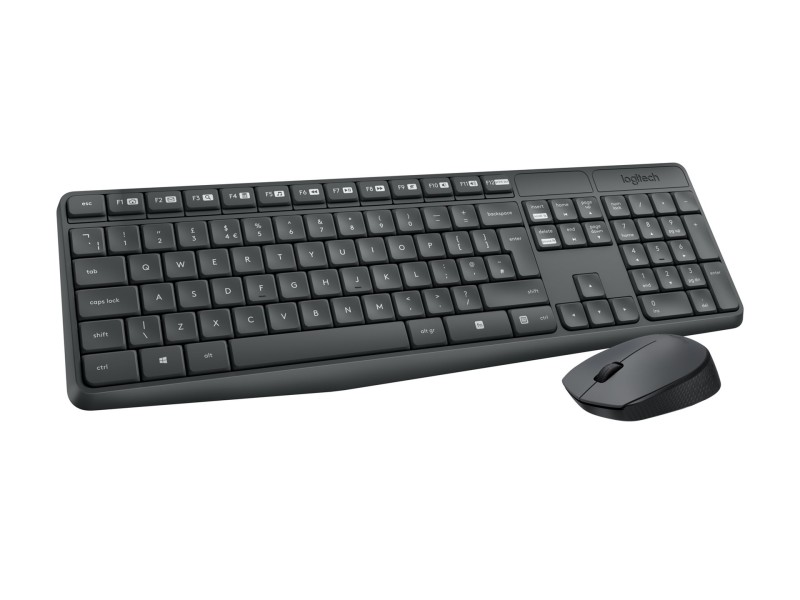 Logitech MK235 keyboard Mouse included USB QWERTY US International Grey 920-007931 – LOGITECH Геймърски клавиатури