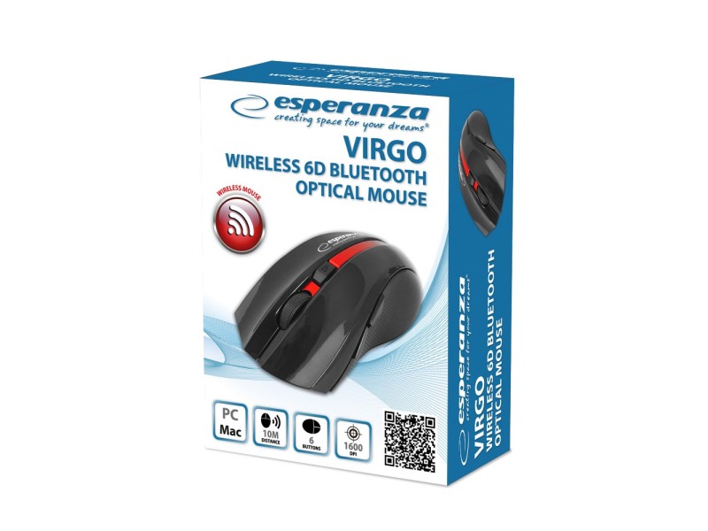 Esperanza EM129R Wireless Bluetooth 6D Mouse, black EM129R – Esperanza Мишки