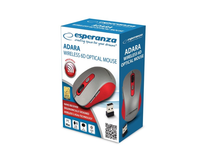 Esperanza EM131R Mouse RF Wireless Optical 1600 DPI EM131R – Esperanza Мишки