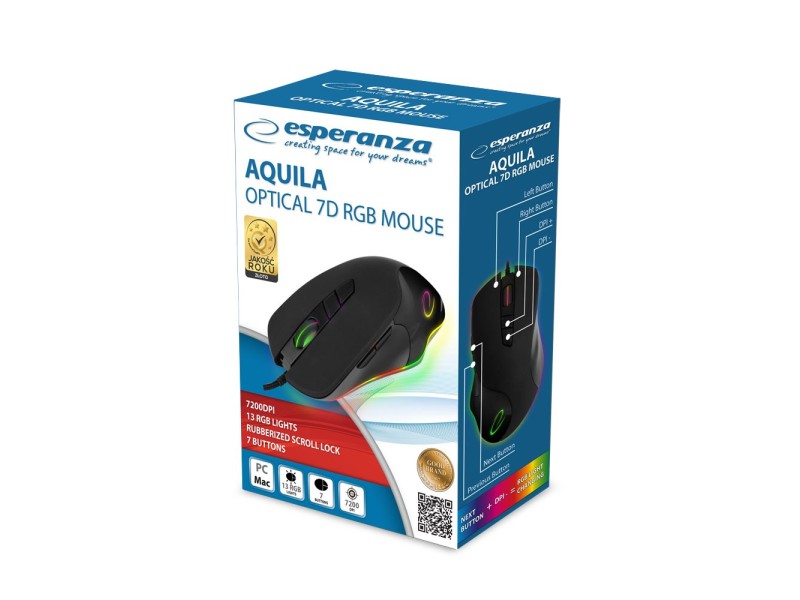 Esperanza EM132 mouse Right-hand USB Optical 7200 DPI EM132 – Esperanza Мишки