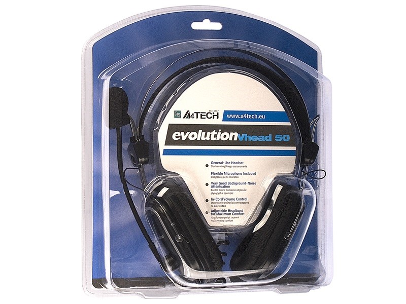A4Tech EVO Vhead 50 Headset Head-band Black A4TSLU09264 – A4 TECH Геймърски слушалки