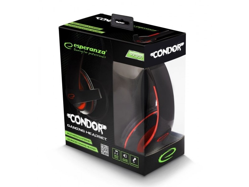 Esperanza EGH300R Headset Head-band Black,Red EGH300R – Esperanza Геймърски слушалки