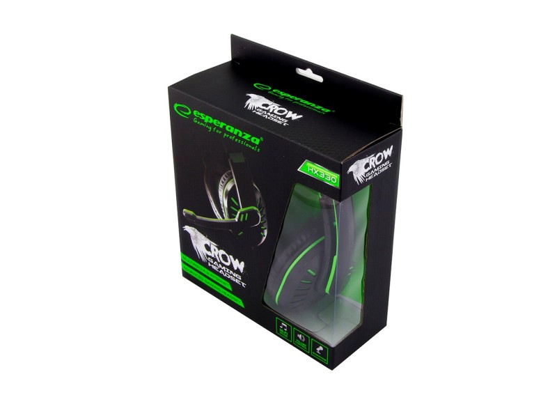 Esperanza EGH330G Head-band Black,Green EGH330G – Esperanza Геймърски слушалки