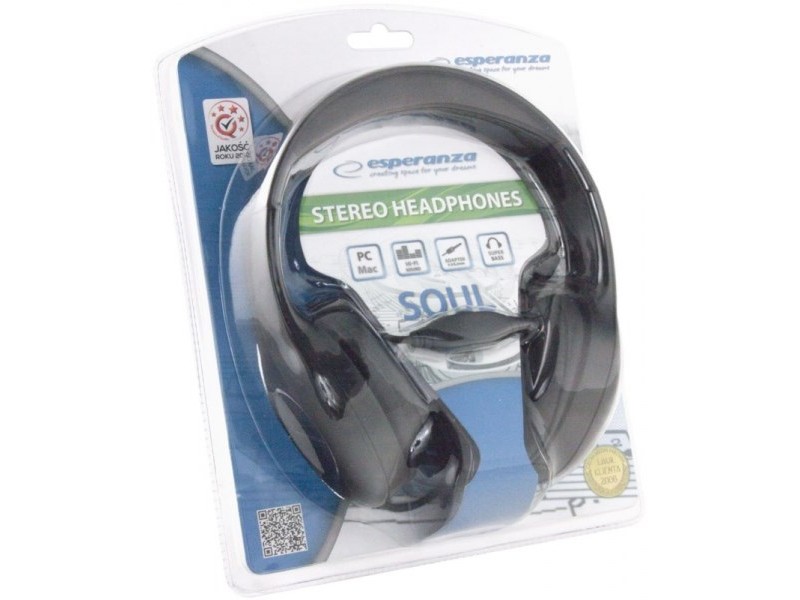 Esperanza EH138K headphones/headset Head-band Black EH138K – Esperanza Геймърски слушалки