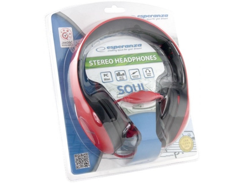 Esperanza EH138R headphones/headset Head-band Black,Red EH138R – Esperanza Геймърски слушалки