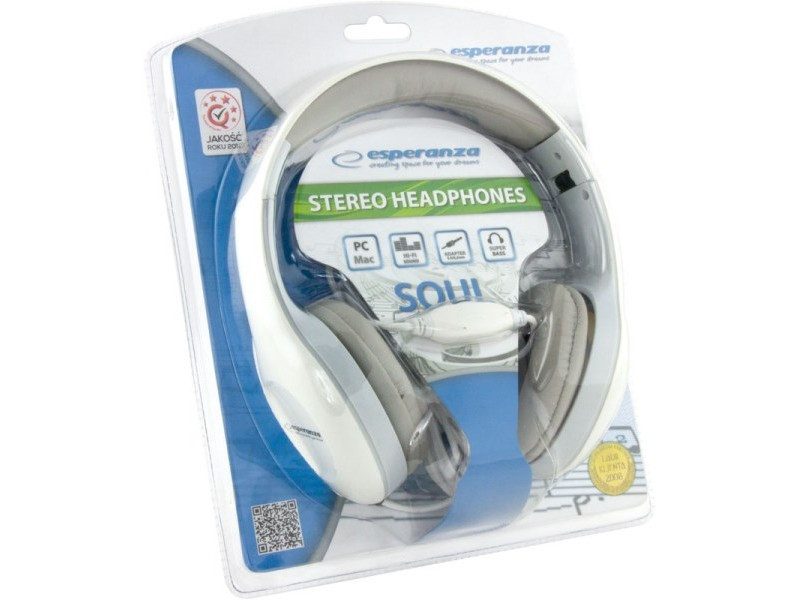 Esperanza EH138W headphones/headset Wired Head-band Music White