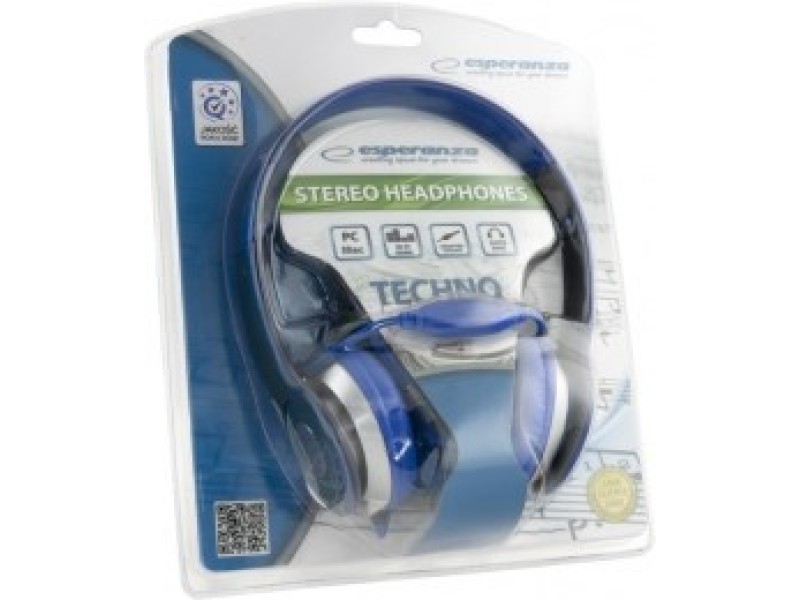 Esperanza EH145B headphones/headset Wired Head-band Music Blue EH145B – Esperanza Геймърски слушалки