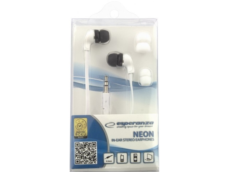 Esperanza EH147W headphones/headset Wired In-ear Music White EH147W – Esperanza Геймърски слушалки