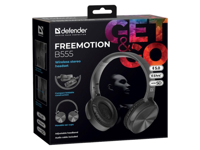 HEADPHONES DEFENDER BLUETOOTH FREEMOTION B555 BLACK 63555 – Defender Геймърски слушалки