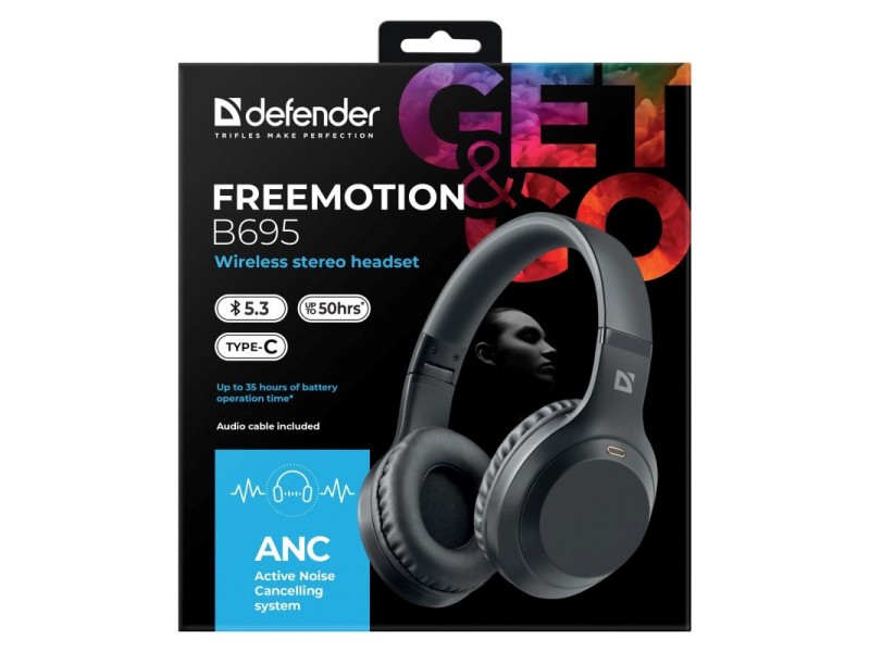 HEADPHONES DEFENDER BLUETOOTH FREEMOTION B695 ANC BALCK 63695 – Defender Геймърски слушалки