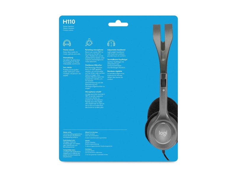 Logitech H110 Stereo Headset 981-000271 – LOGITECH Геймърски слушалки