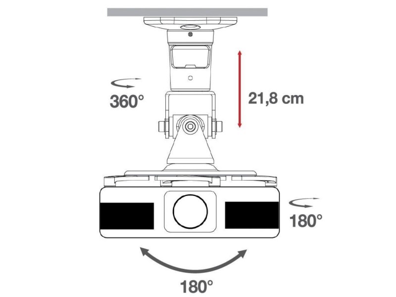 Techly Universal Ceiling Bracket for Projector, White ICA-PM 100WH 022397 – TECHly Стойки за видео проектори