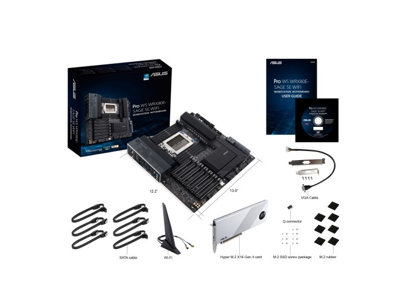 ASUS WRX80E-SAGE SE WIFI AMD WRX80 Socket SP3 Extended ATX 90MB1590-M0EAY0 – ASUS Дънни платки