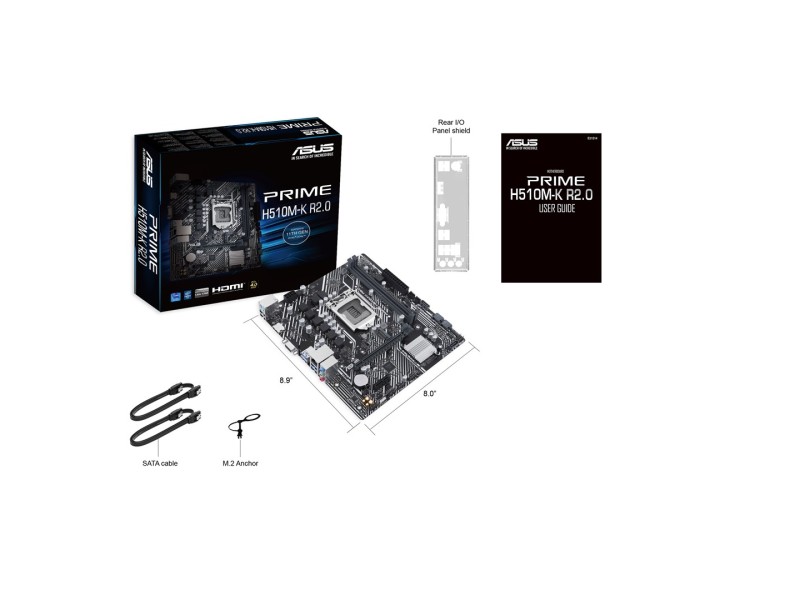 ASUS PRIME H510M-K R2.0 Intel H510 LGA 1200 (Socket H5) micro ATX 90MB1E80-M0EAY0 – ASUS Дънни платки